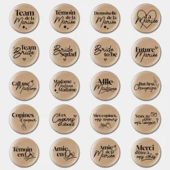Accessoire kraft 56 mm personnalisé EVJF