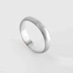Bague alliance bombée personnalisée argent 4 mm
