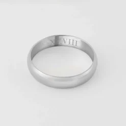 Bague alliance bombée personnalisée argent 4 mm
