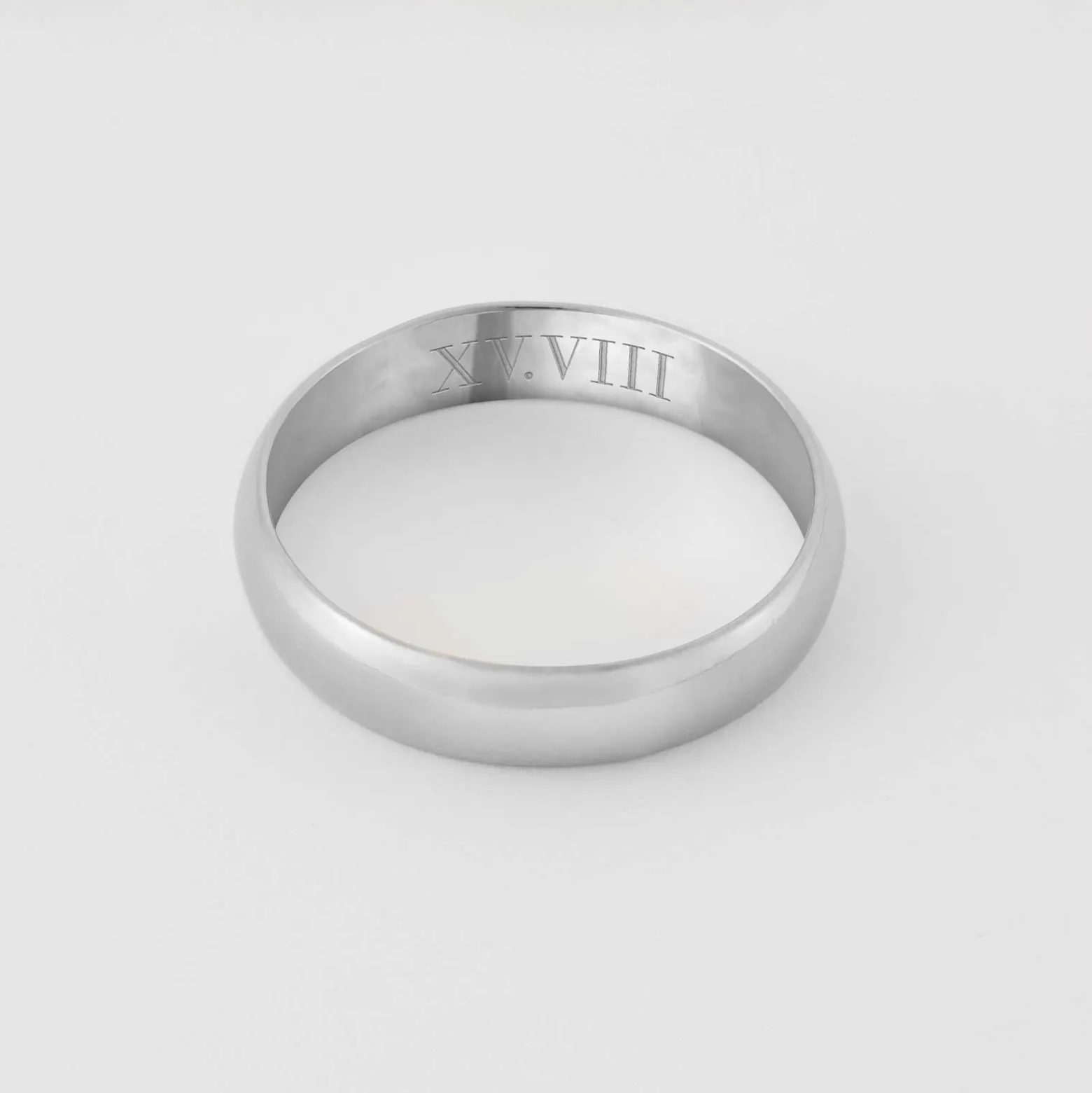 Bague alliance bombée personnalisée argent 4 mm
