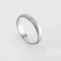 Bague alliance bombée personnalisée argent 4 mm