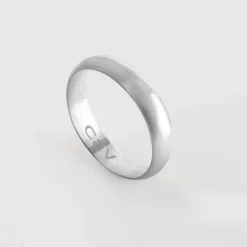 Bague alliance bombée personnalisée argent 4 mm