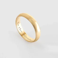 Bague alliance bombée personnalisée plaqué or 4 mm