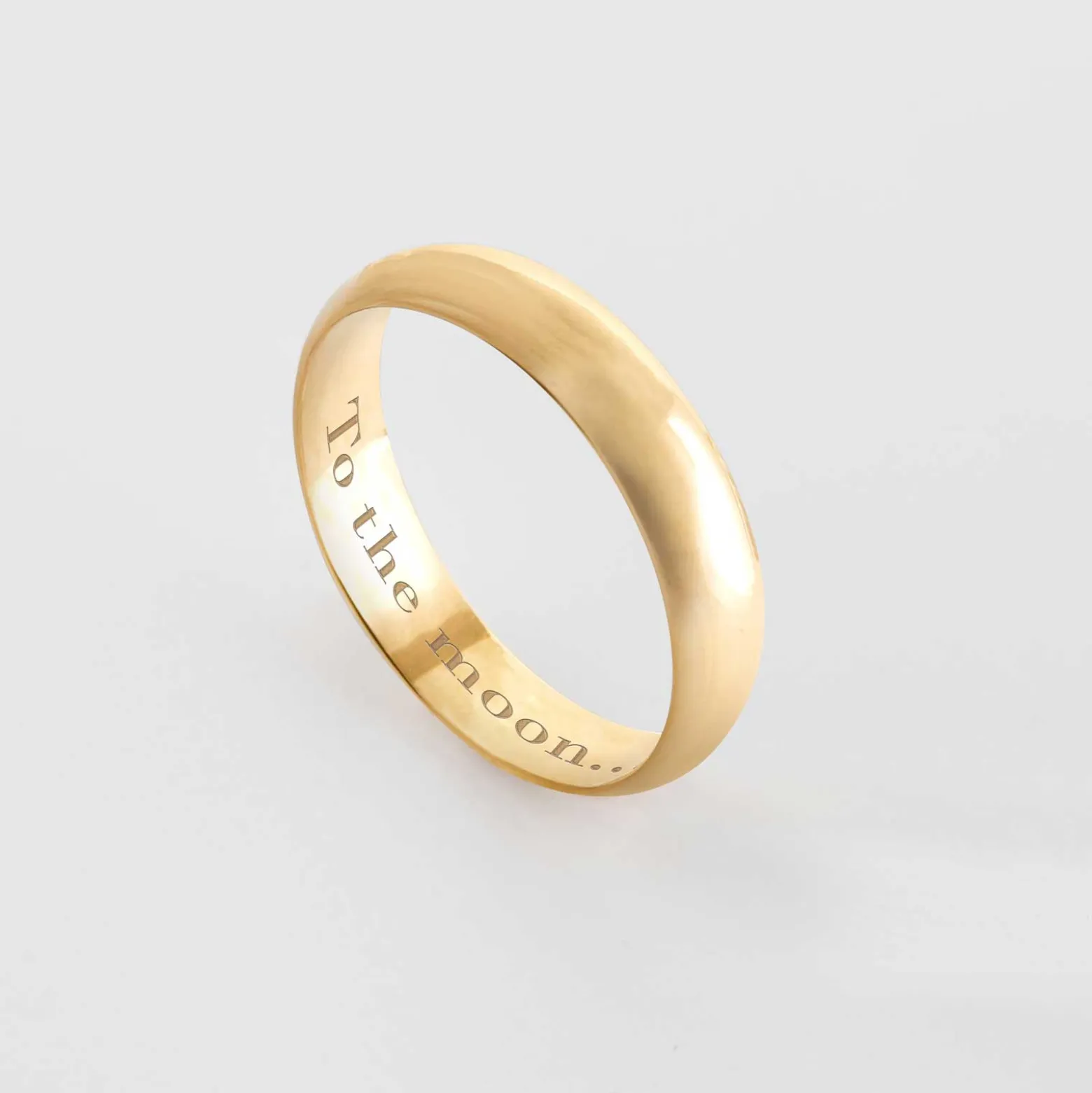 Bague alliance bombée personnalisée plaqué or 4 mm