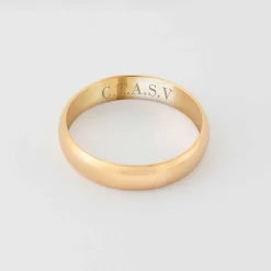 Bague alliance bombée personnalisée plaqué or 4 mm