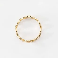 Bague chaine maille ronde plaqué or