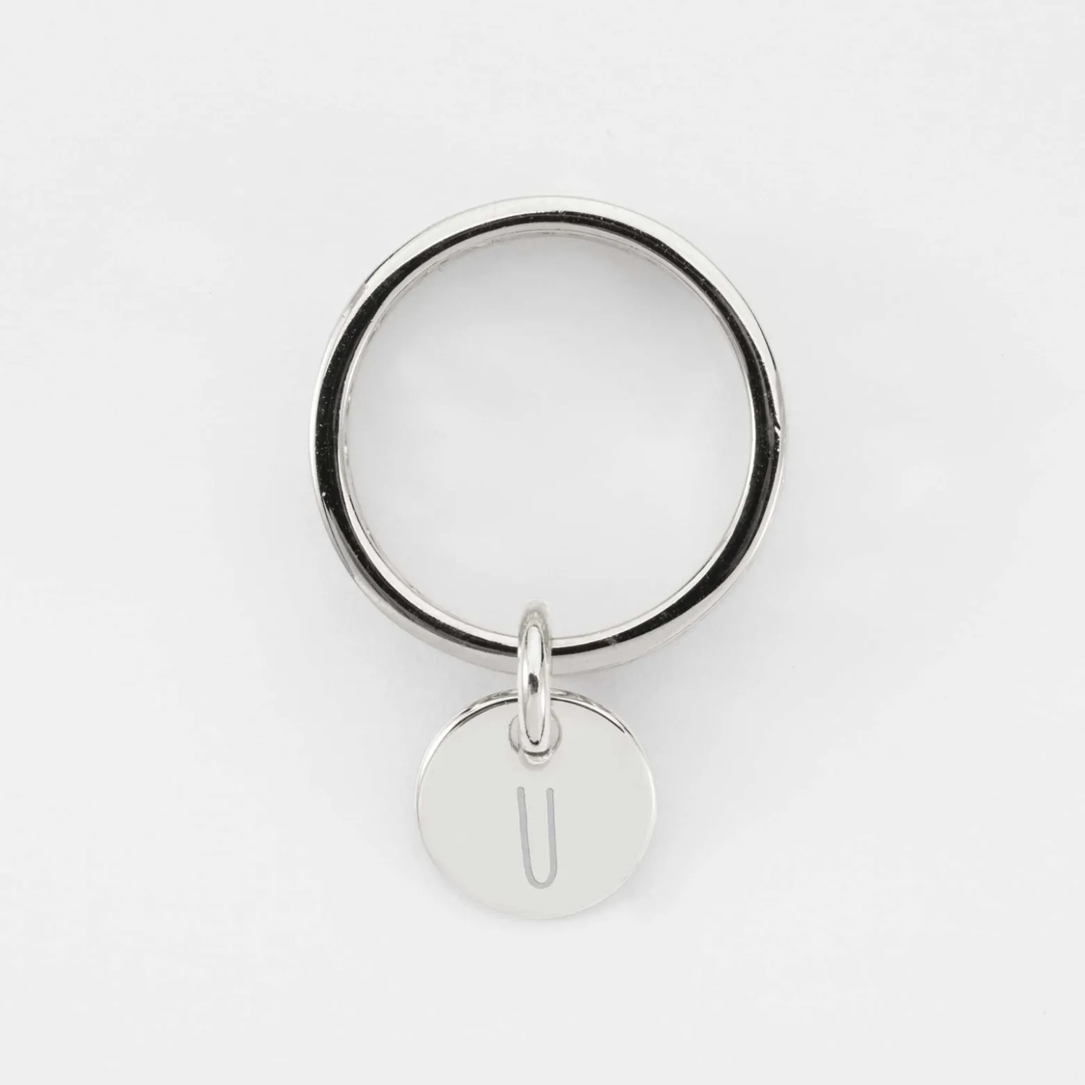 Bague coeurs ajourés personnalisée argent médaille gravée 10 mm