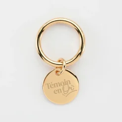 Bague EVJF jonc plaqué or personnalisée médaille gravée 15 mm