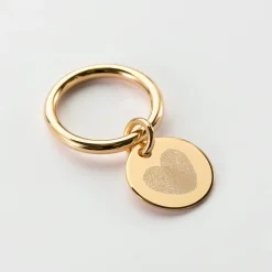Bague EVJF jonc plaqué or personnalisée médaille gravée 15 mm