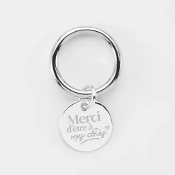 Bague Famille des mariés jonc argent personnalisée médaille gravée 15 mm