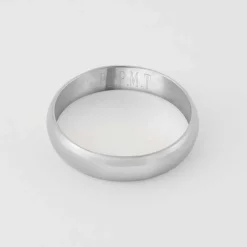 Bague homme alliance bombée personnalisée argent 4 mm