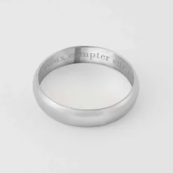 Bague homme alliance bombée personnalisée argent 4 mm