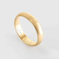 Bague homme alliance bombée personnalisée plaqué or 4 mm