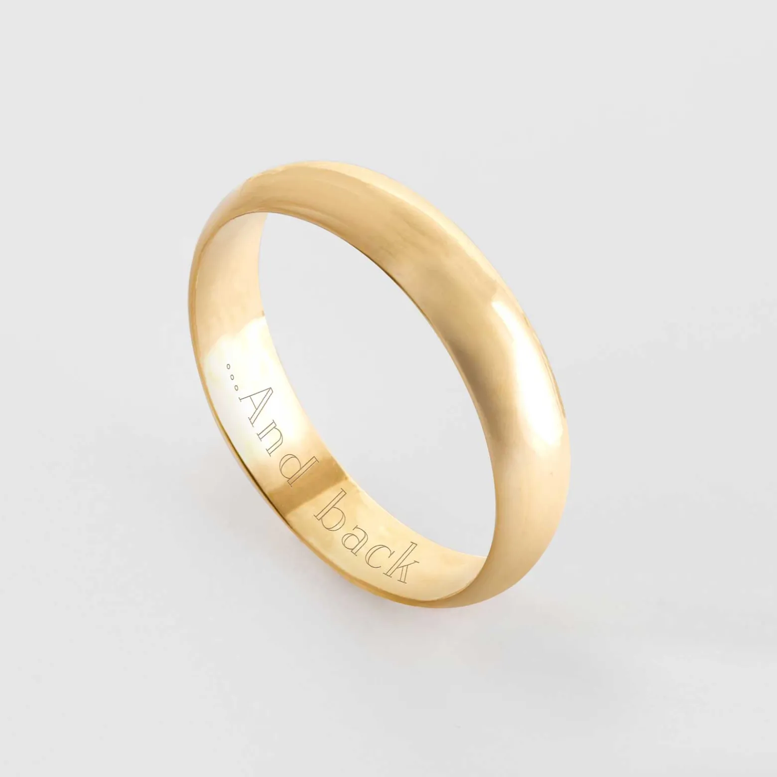 Bague homme alliance bombée personnalisée plaqué or 4 mm