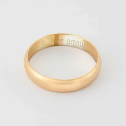 Bague homme alliance bombée personnalisée plaqué or 4 mm