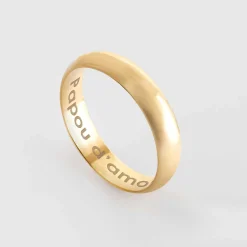 Bague homme alliance bombée personnalisée plaqué or 4 mm