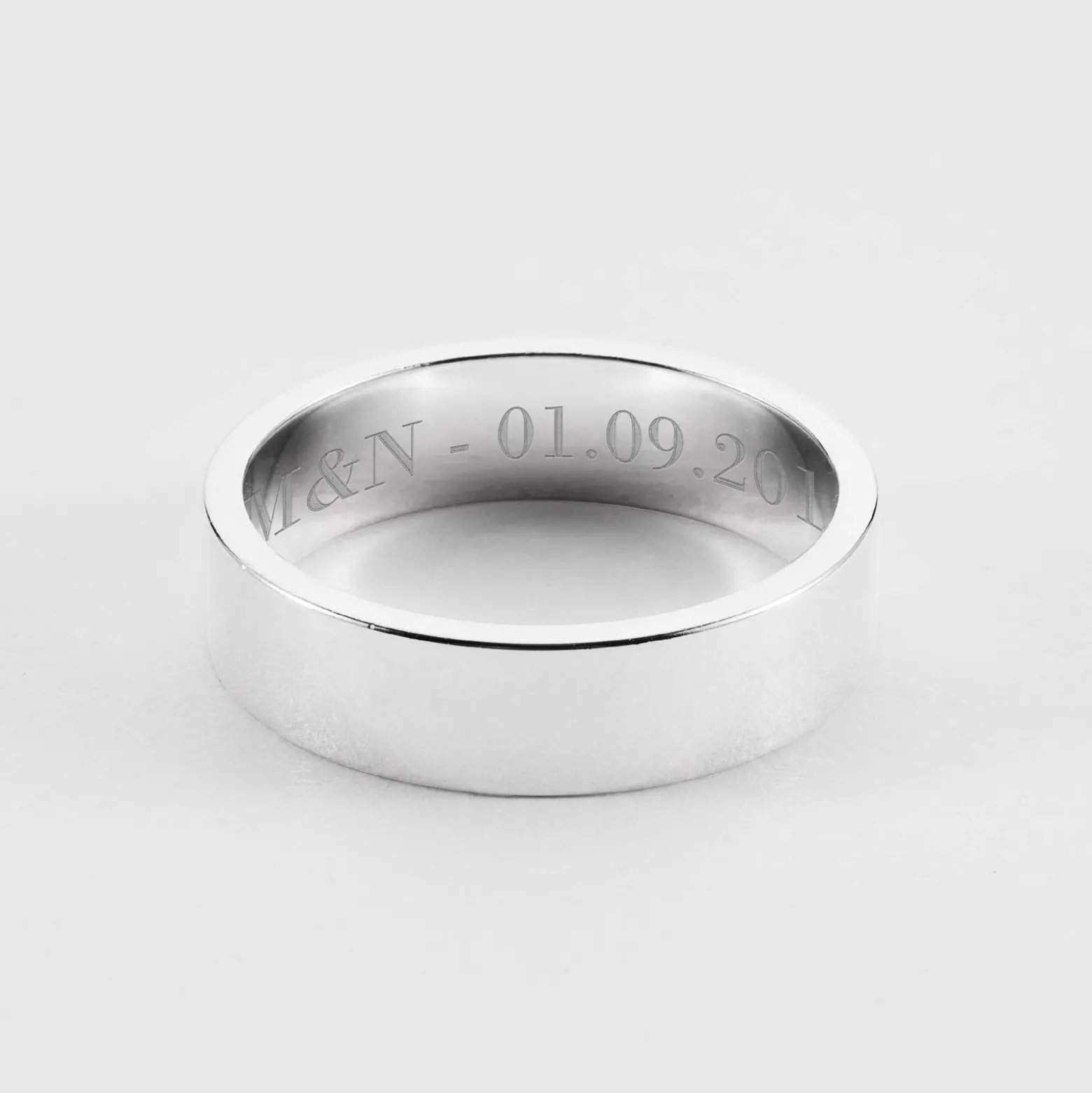 Bague homme personnalisée argent 5 mm