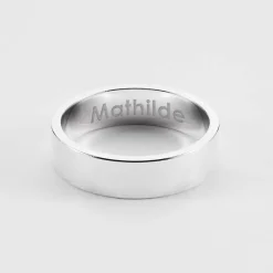 Bague homme personnalisée argent 5 mm