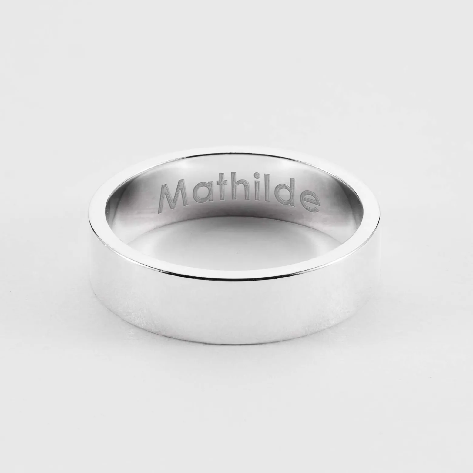 Bague homme personnalisée argent 5 mm
