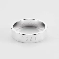 Bague homme personnalisée argent 5 mm