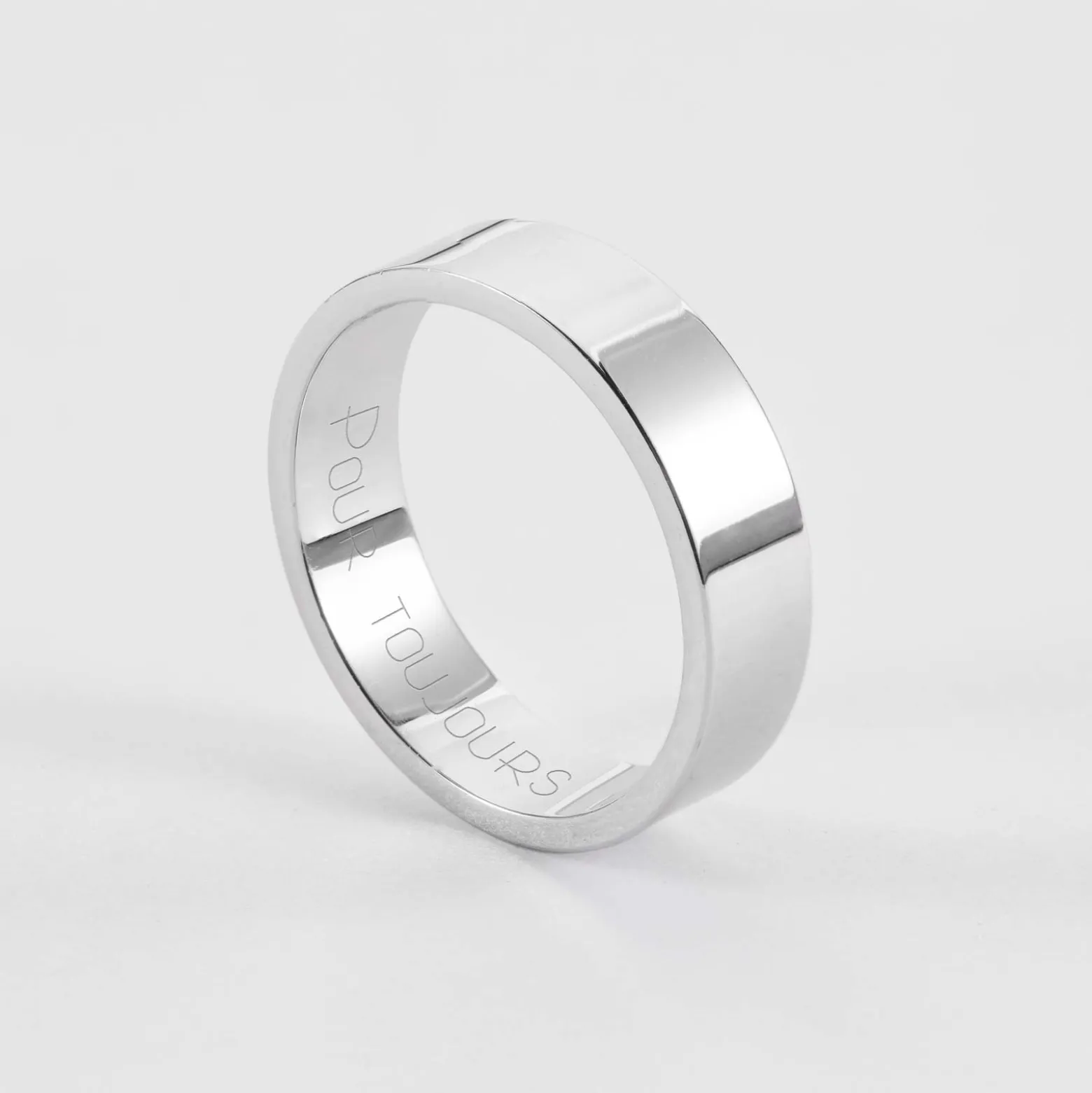 Bague homme personnalisée argent 5 mm