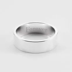 Bague homme personnalisée argent 7 mm - Nos petits imparfaits