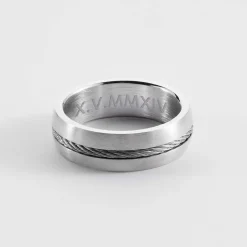 Bague homme personnalisée acier câble