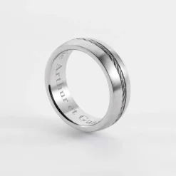Bague homme personnalisée acier câble