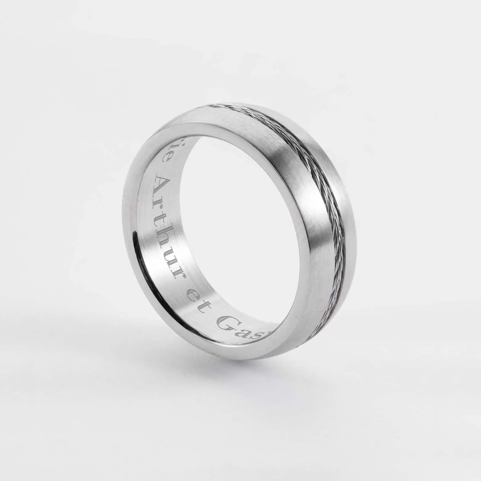 Bague homme personnalisée acier câble