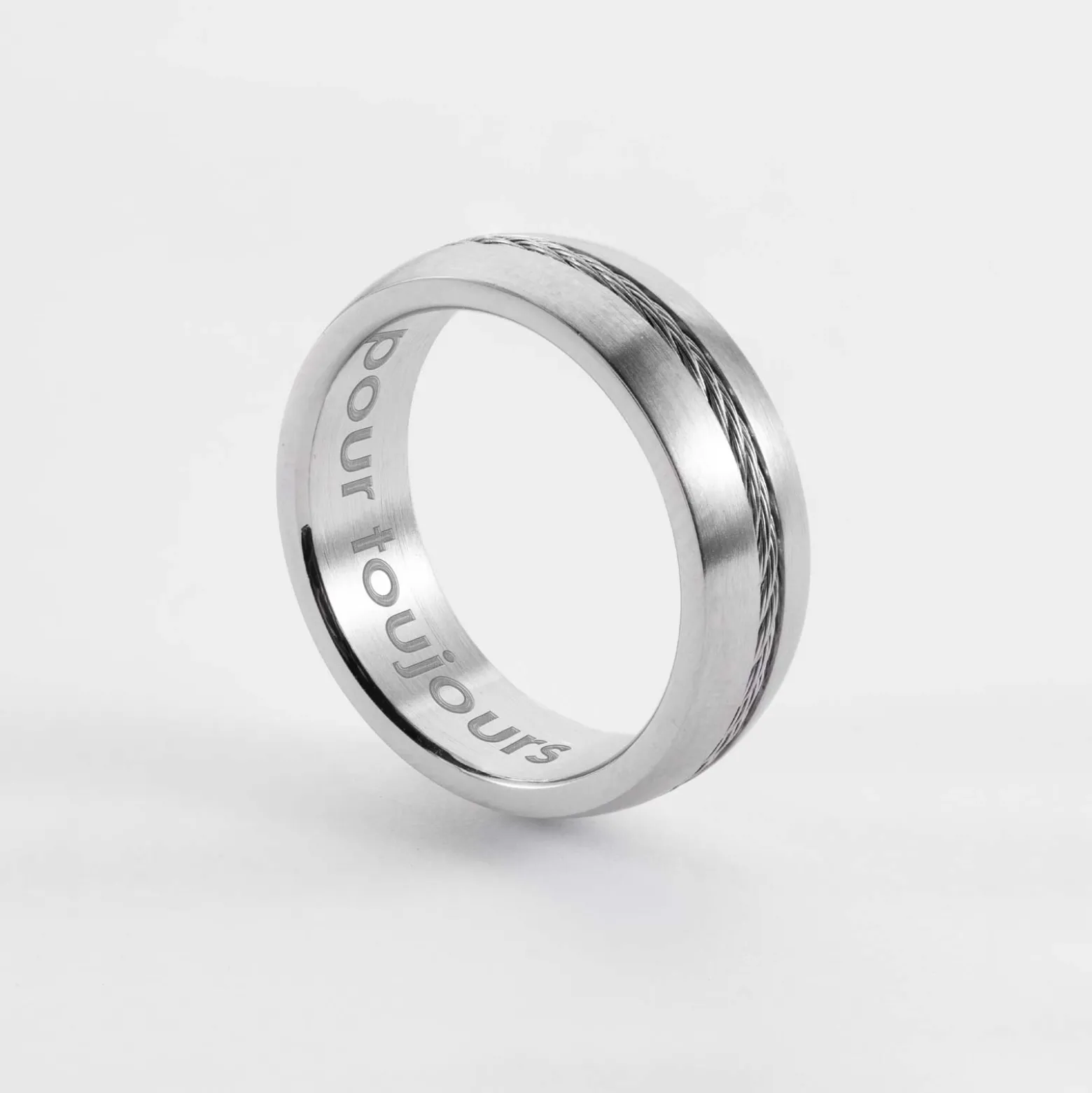 Bague homme personnalisée acier câble