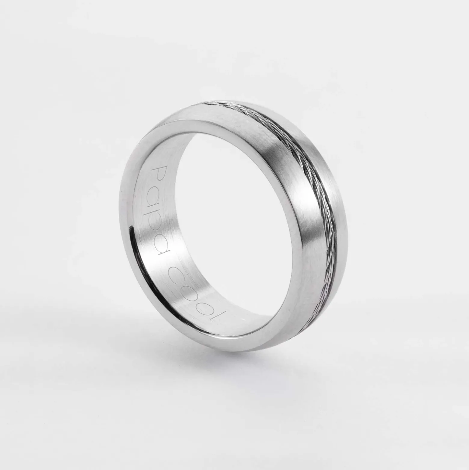 Bague homme personnalisée acier câble