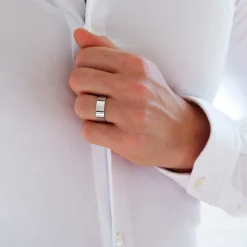 Bague homme personnalisée argent 7 mm