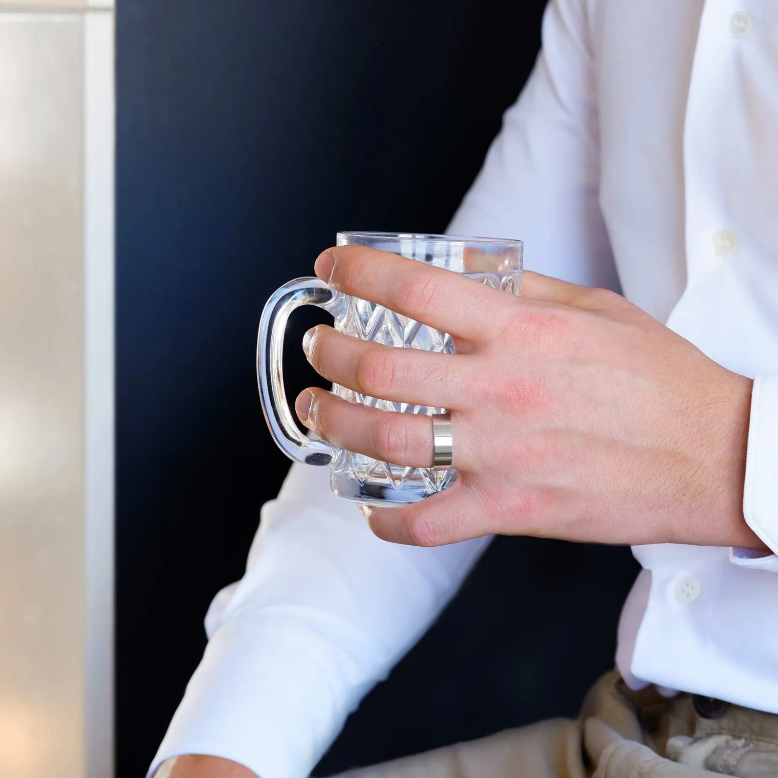 Bague homme personnalisée argent 7 mm