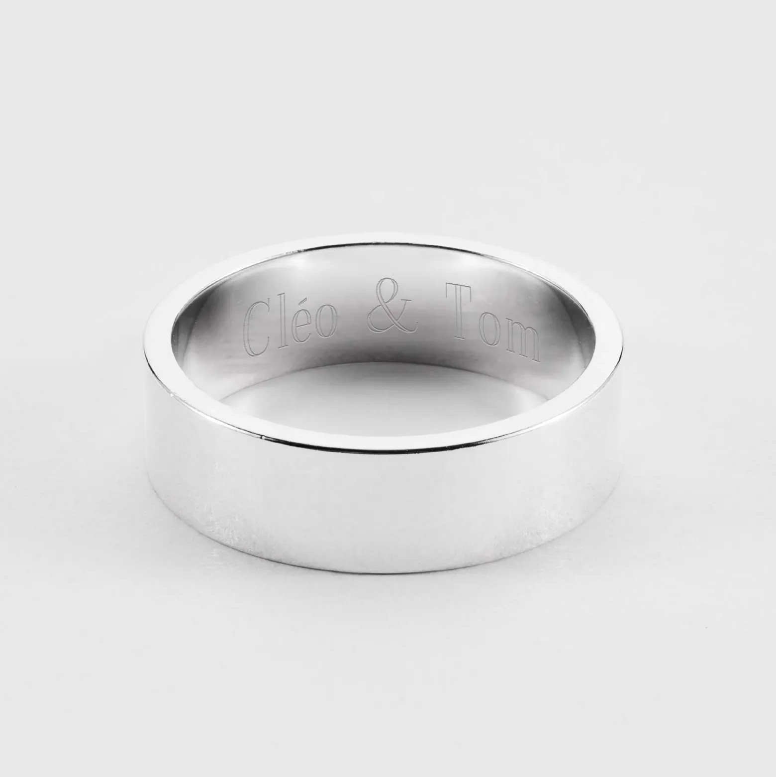 Bague homme personnalisée argent 7 mm