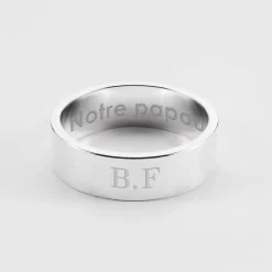 Bague homme personnalisée argent 7 mm