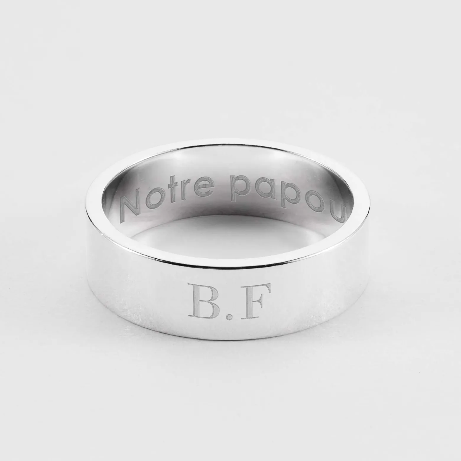 Bague homme personnalisée argent 7 mm