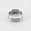 Bague homme ruban argenté personnalisée acier 7 mm