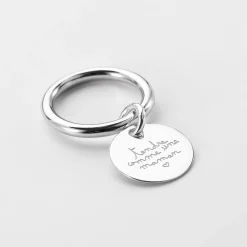 Bague jonc argent personnalisée médaille gravée 15 mm