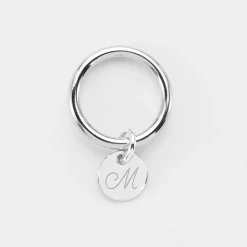 Bague jonc argent personnalisée médaille gravée initiale 10 mm