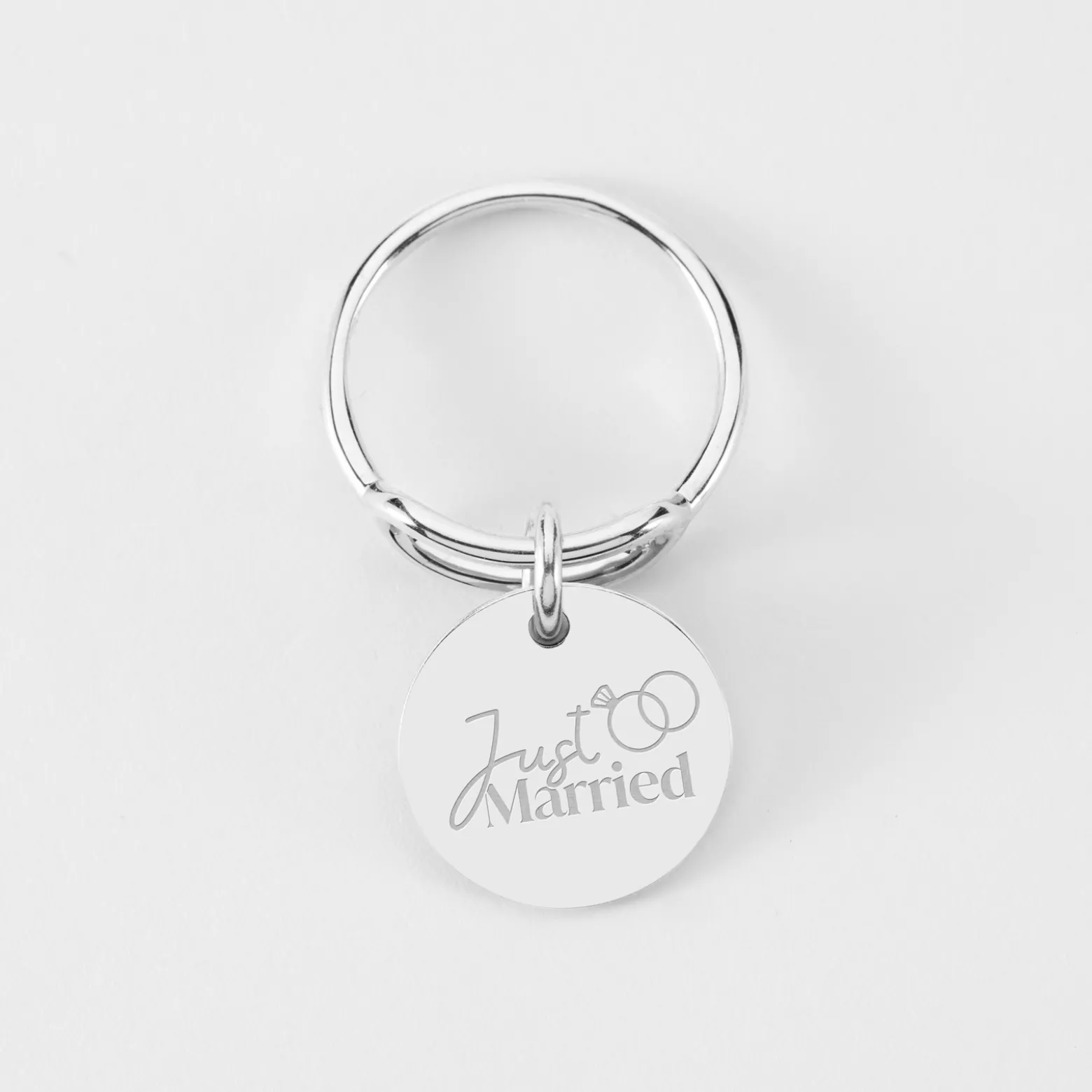 Bague Mariée ovale ouverte argent personnalisée médaille gravée 15 mm