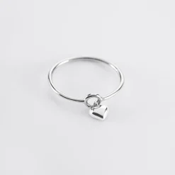 Bague mini coeur bombé argent
