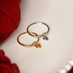 Bague mini coeur bombé argent