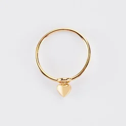 Bague mini coeur bombé plaqué or