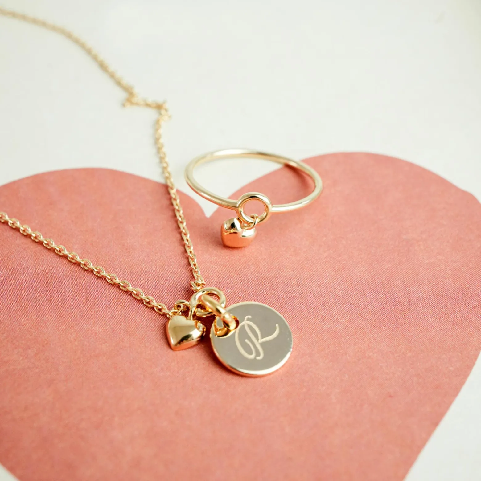 Bague mini coeur bombé plaqué or