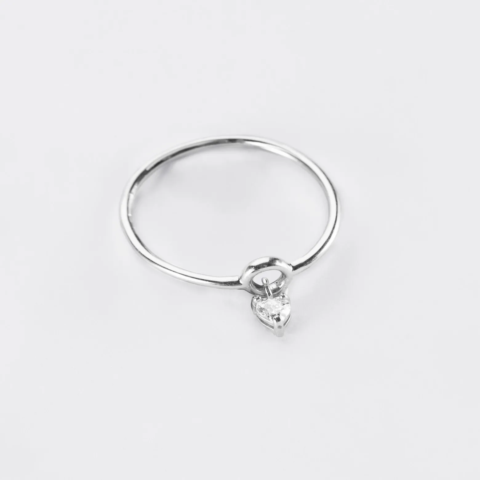 Bague mini coeur scintillant argent