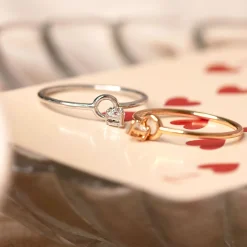 Bague mini coeur scintillant argent