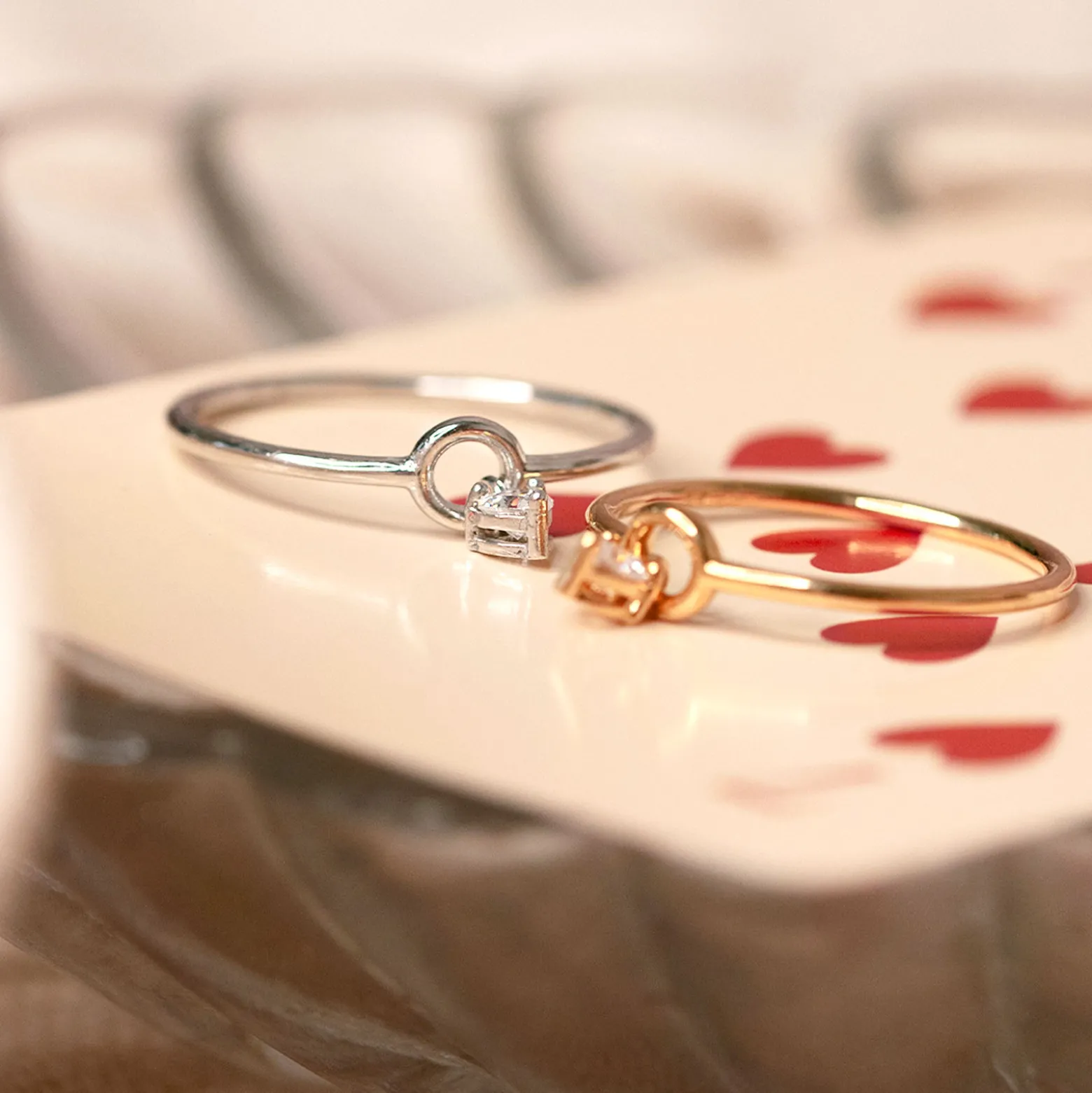 Bague mini coeur scintillant argent