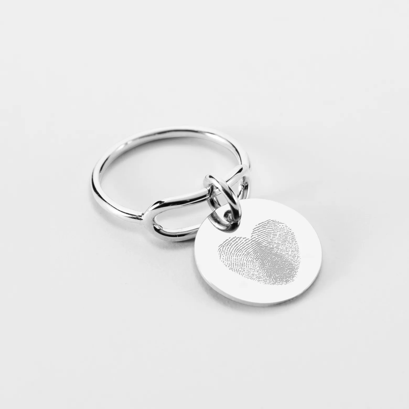Bague ovale ouverte argent personnalisée médaille gravée 15 mm
