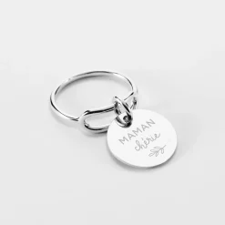 Bague ovale ouverte argent personnalisée médaille gravée 15 mm