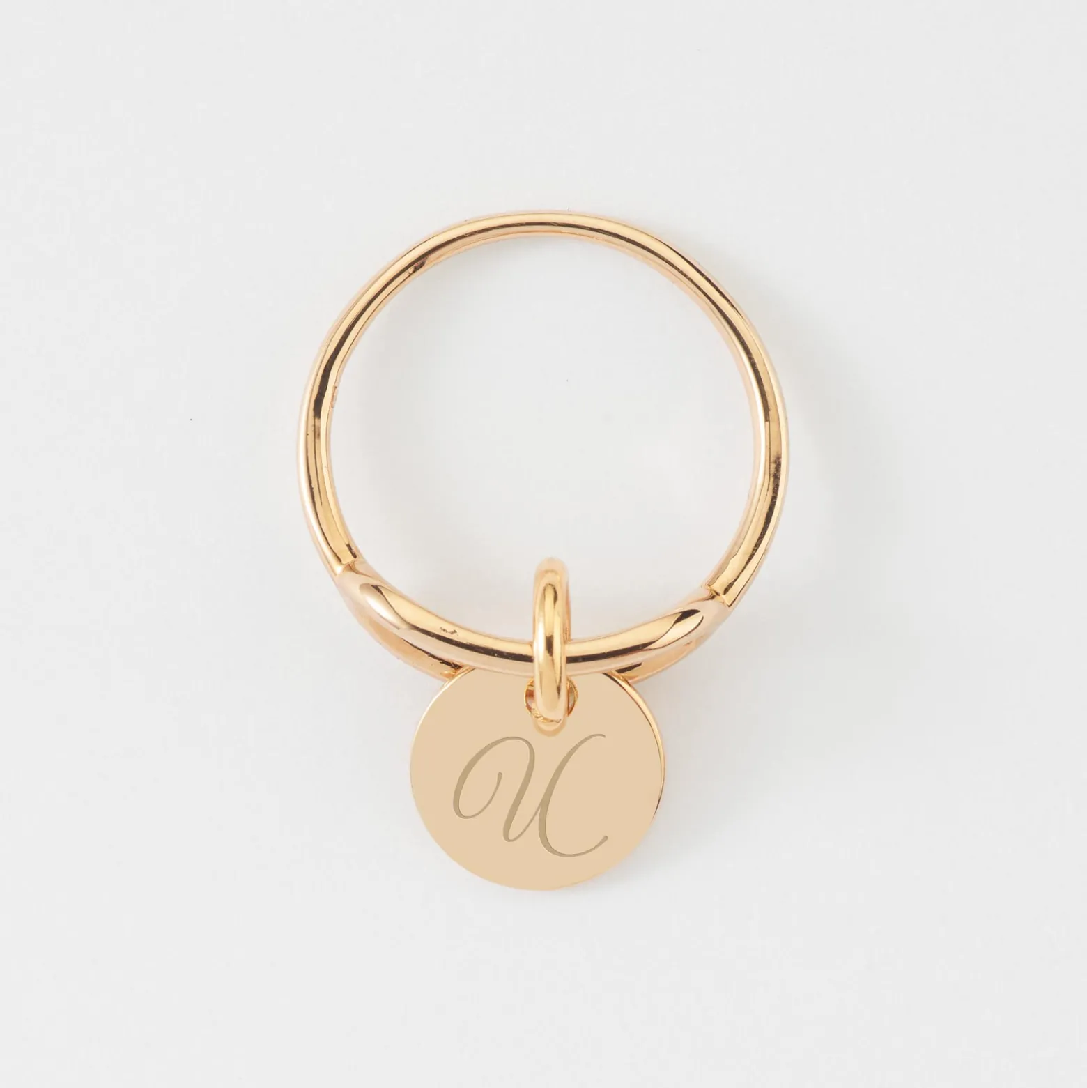 Bague ovale ouverte plaqué or personnalisée médaille gravée 10 mm